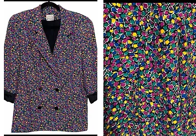 Weathervane Vintage Blazer Summer Print Bright Confetti Print Size 6  • $27