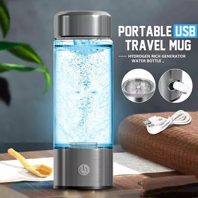 $36.99 • Buy 420ml Hydrogen Rich Alkaline Water Bottle Ionizer Generator Bottle Cup Water Mug