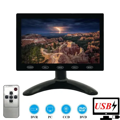 7  TFT LCD PC Screen CCTV Monitor 1080P Video Display HDMI1/HDMI2/VGA/USB/SD • $62.99
