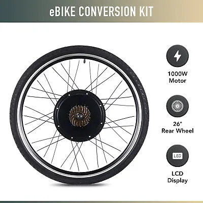 $115.98 • Buy 1000W Electric Bike Motor Conversion Kit 26  EBike Rear Wheel Drive LCD Display 