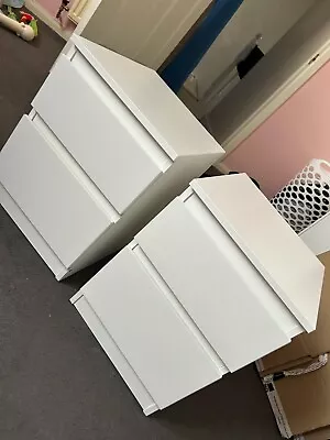 Ikea Malm 2No. Bedside Tables 2 Drawers W400mm X D480mm X H550mm • £75