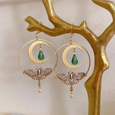 Handmade The Luna Moth Dangle Drop Earrings Boho Cubic Zircon Party Jewelry Gift • $2.97