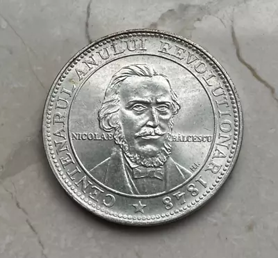 1948 Romania Centenary Of The Revolutionary Nicolae Balcescu Silver Medal • $300