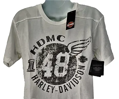 Harley Davidson BLACK LABEL SS Shirt Gray Grunge 48 Wing HDMC 40in Mens S Slim • $22.98