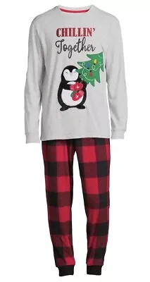 Mens Holiday Time Penguin Family Christmas Pajamas Top Pants Size 3X NWT Fleece • $23.99