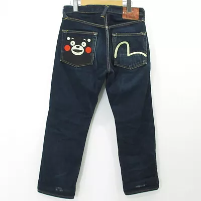EVISU X Kumamon Jeans Denim Pants Indigo Cotton Size 30 Used From Japan • $340.46