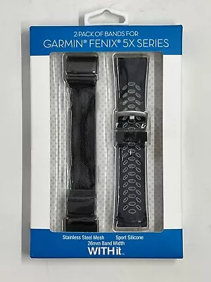 WITHit 26mm Watch Bands For Garmin Fēnix 5X And 5X Plus (2-Pack) • $7.45