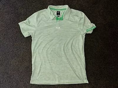 Oakley Golf Mens Large L Green Performance Regular Fit Tennis Polo Shirt • $15.99