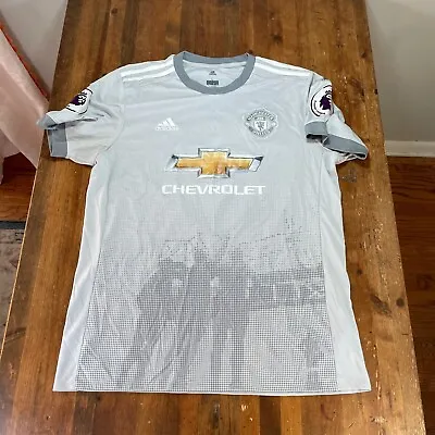 Manchester United Jersey Mens Large Gray Adidas #2 Lindelof Soccer Futbol • $31.99