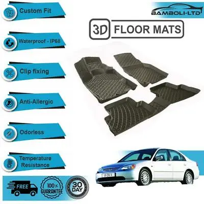 3D Floor Mats Liner Interior Protector Fit For Honda Civic Sedan 2001-2005 Black • $94.90