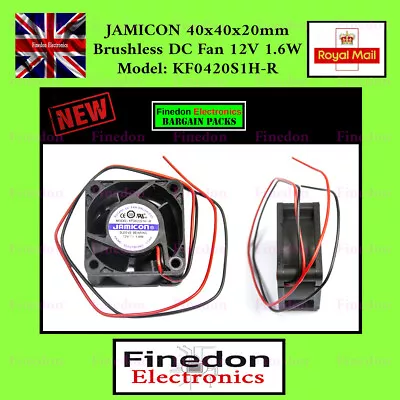 JAMICON 2 Wire Brushless Axial Industrial PC Cooling Fan 40mm 40x40x20mm 1.6W • £6.32