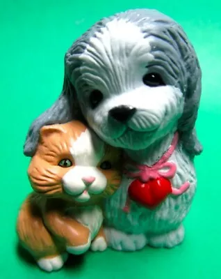 1988 Hallmark Merry Miniature Puppy Dog Kitty Cat Valentine Figurine (v20)  • $11.99