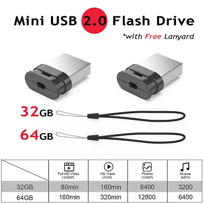 LOT 32/64GB Mini USB2.0 Flash Pen Drive Memory Thumb Drive Memory Stick U Disk • $36.58