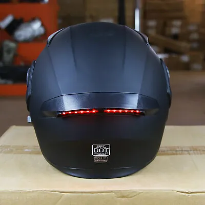 Motorcycle Helmet W/ LED Light Modular Dual Visors Full Face Helmets Flip Up DOT • $68.99