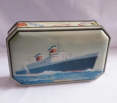 Bensons S.S. United States Ocean Liner Ship English Candy Tin Container Stash  • $19.99