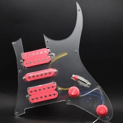 Red Pickups Guitar Prewired Loaded Pickguard Plate HSH For Ibanez RG • $45.99