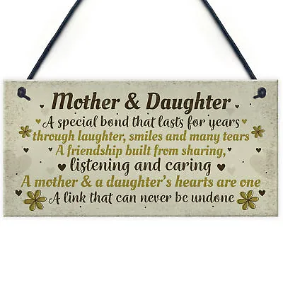 Mother And Daughter Gift Hand Made Home Sign Plaque Mum Christmas Birthday Gift • £3.99