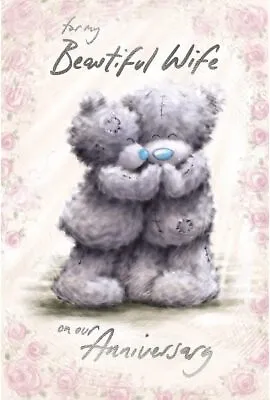 Softly Drawn Bears Holding Hands Wife Anniversary Card • £3.99