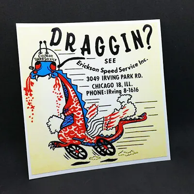 DRAGGIN? Vintage Style DECAL Vinyl STICKER Rat Rod Drag Racing • $4.69