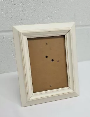 5 X7  Real Wood Picture Frame Rustic White Finish Shabby Chic Sit/Hang Farmhouse • £19.41