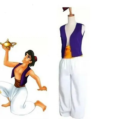 Animation Aladdin Prince Cosplay Costume Men Clothes Uniform Fancy Dress Outfits • £22.79