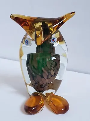 Vintage Murano Glass Made For JICo Italian Venetian Art Glass Owl Figure 5.5  • $80