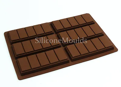 £7.99 • Buy 6 Cell 5 Chunk Chocolate Bar Candy Mold Chocolatier Silicone Mould Snap Wax Melt