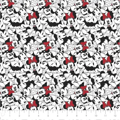 Disney's Minnie Mouse Dreaming In Dots Stacked White Cotton Fabric By The Yard • $14.95