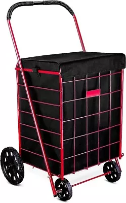 Folding Grocery Basket Cart Shopping Wheel Large Utility Laundry18 X15 X24 (Bag) • $12.30