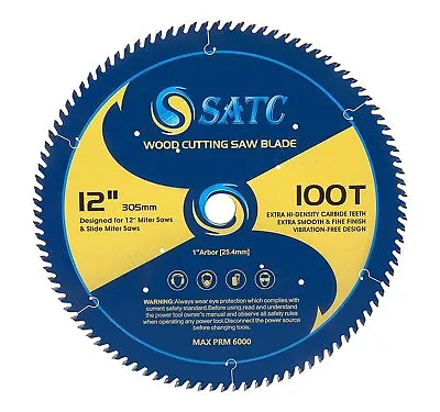 12Inch 100 Tooth Circular Saw Blade Metal Cutting Blade 1“ Arbor Table Saw Blade • $38.99