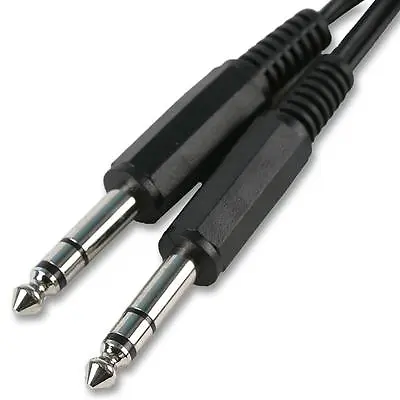 6.35mm Stereo Jack To Jack Cable 1/4  6.3mm Lead 1m 1.5m 2m 5m • £4.59