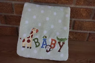 BABY Blanket GARANIMALS Green White Polka DOTS GIRAFFE Monkey Alligator  BABY  • $13.99