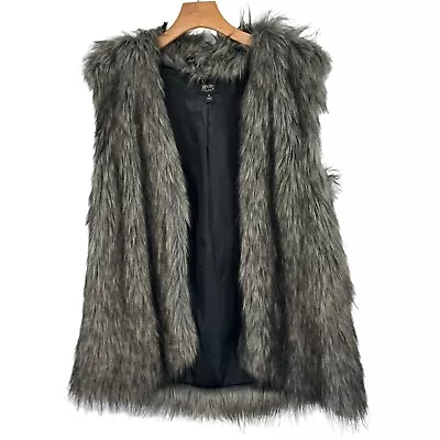 Nicole Miller Faux Fur Statement Vest Hues Of Gray Size XL Womens • $23.99