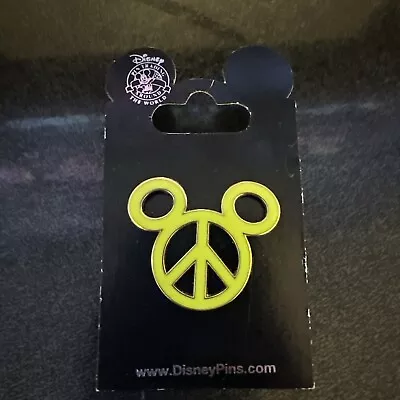 Mickey Mouse Green Peace Sign Lapel Pin • $13.99