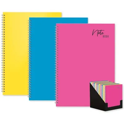 3 X A4 Spiral Notebook Lined Writing Pad Twin Wiro Feint Ruled 80 Gsm Paper • £9.99