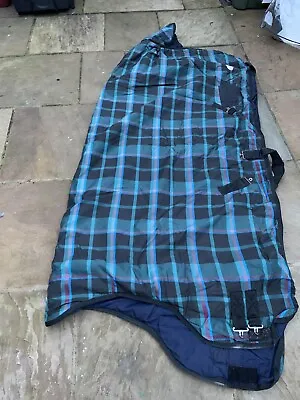 6ft6 Fal Pro Warrior High Half Neck Medium /Heavyweight Turnout Rug Green Tartan • £55