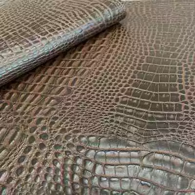 Dark Brown Marine Gator Upholstery Vinyl Fabric By The Yard • $29.99