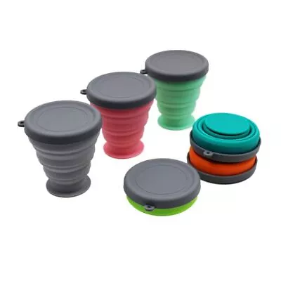 Food Grade Silicone Collapsible Water Cups Telescopic Travel Mug  Drinking • £4.46