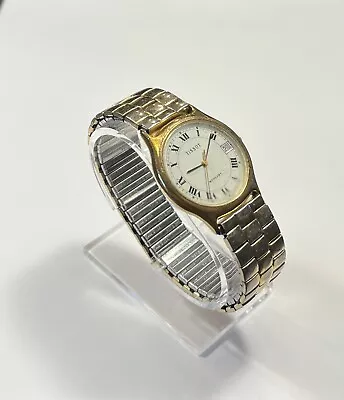 Tissot Stylist Watch Quartz 30mm Gold Dial Swiss Made Round Vintage New Battery • $139.99