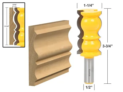 2-1/4  Colonial Crown Molding Router Bit - 1/2  Shank - Yonico 16148 • $30.95