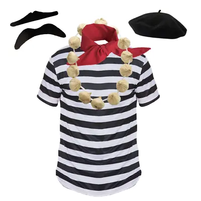 MENS FRENCH MAN Fancy Dress Costume French 5 PC SET Waiter Stag Party Outfit  • £7.95