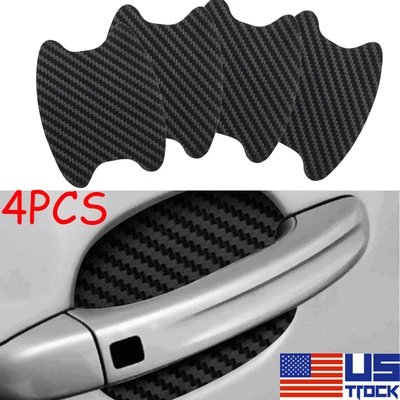 $3.79 • Buy Car Door Handle Protector Film Carbon Fiber Anti-Scratch Stickers Accessories US