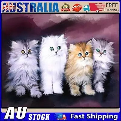 AU DIY Full Round Drill Rhinestone Diamond Painting Cat Family Handwork Home Dec • $10.19