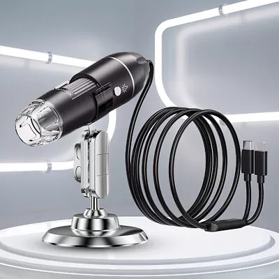 Digital Microscope 1600X USB Coin Microscope 8 LED Magnifier Soldering Camera • $21.82