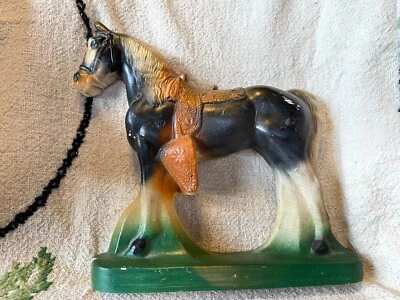 $28 • Buy Vintage Carnival CHALKWARE CHALK Western Pnto Horse Figurine Painted 5/716