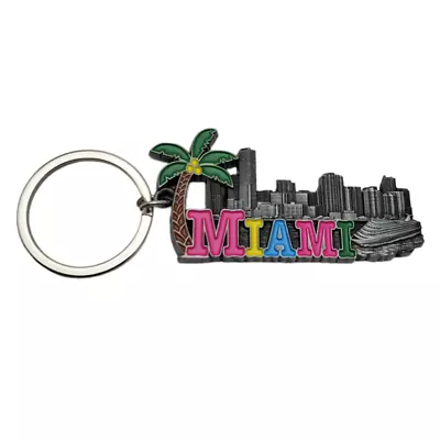 Miami Keychain Car Key Ring Travel Souvenir Gift Metal Florida State America USA • $4.79