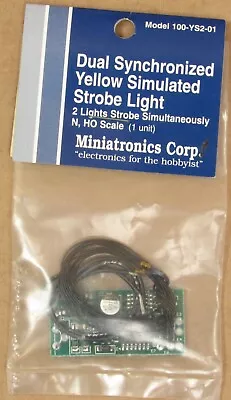 Miniatronics 100-YS1-01 Dual Synchronized Yellow Strobe Lights HO-Scale NOS • $16.99