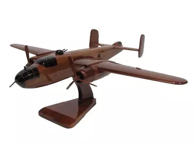 B-25 Mitchell WWII Doolittle Raiders Wooden Bomber Mahogany Wood Airplane Model • $119.95