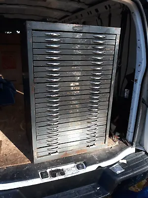 Antique Industrial Steel Flat File Filing Cabinet • $475