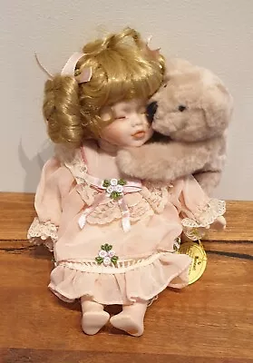 Vintage Homeart Porcelain Doll 'Becky' With Teddy -  In Excellent Condition • $25